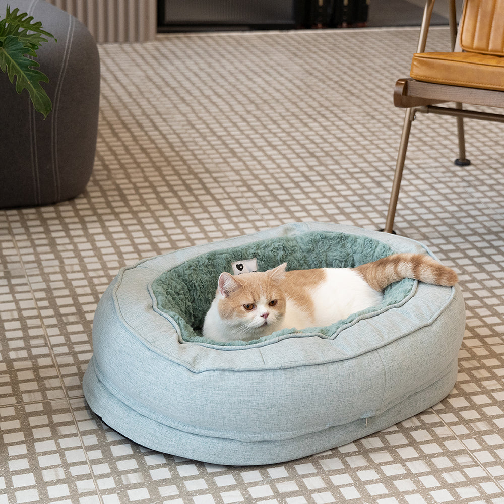 Lit Donut Moelleux pour Chien | Rembourrage 3D, Enveloppant, Lavable, Toutes Tailles