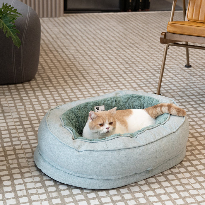 Lit Donut Moelleux pour Chien | Rembourrage 3D, Enveloppant, Lavable, Toutes Tailles