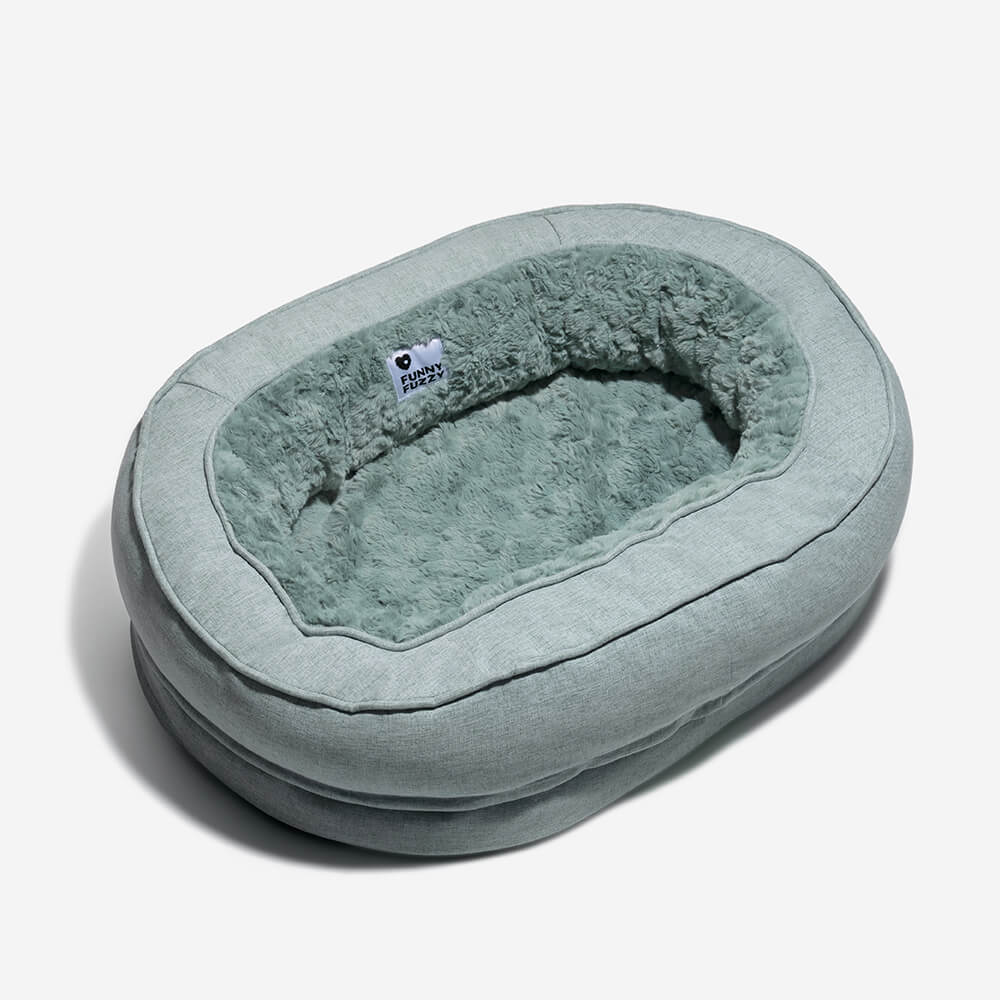 Lit Donut Moelleux pour Chien | Rembourrage 3D, Enveloppant, Lavable, Toutes Tailles