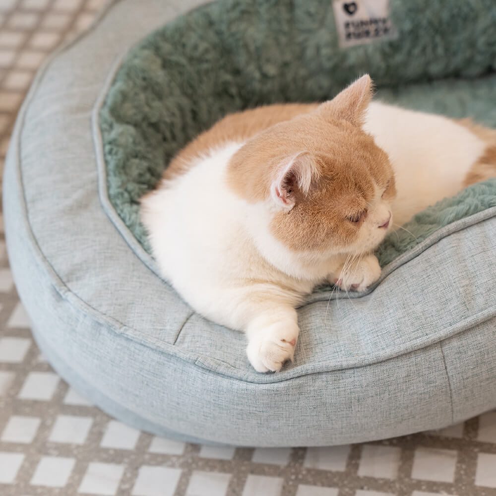 Lit Donut Moelleux pour Chien | Rembourrage 3D, Enveloppant, Lavable, Toutes Tailles