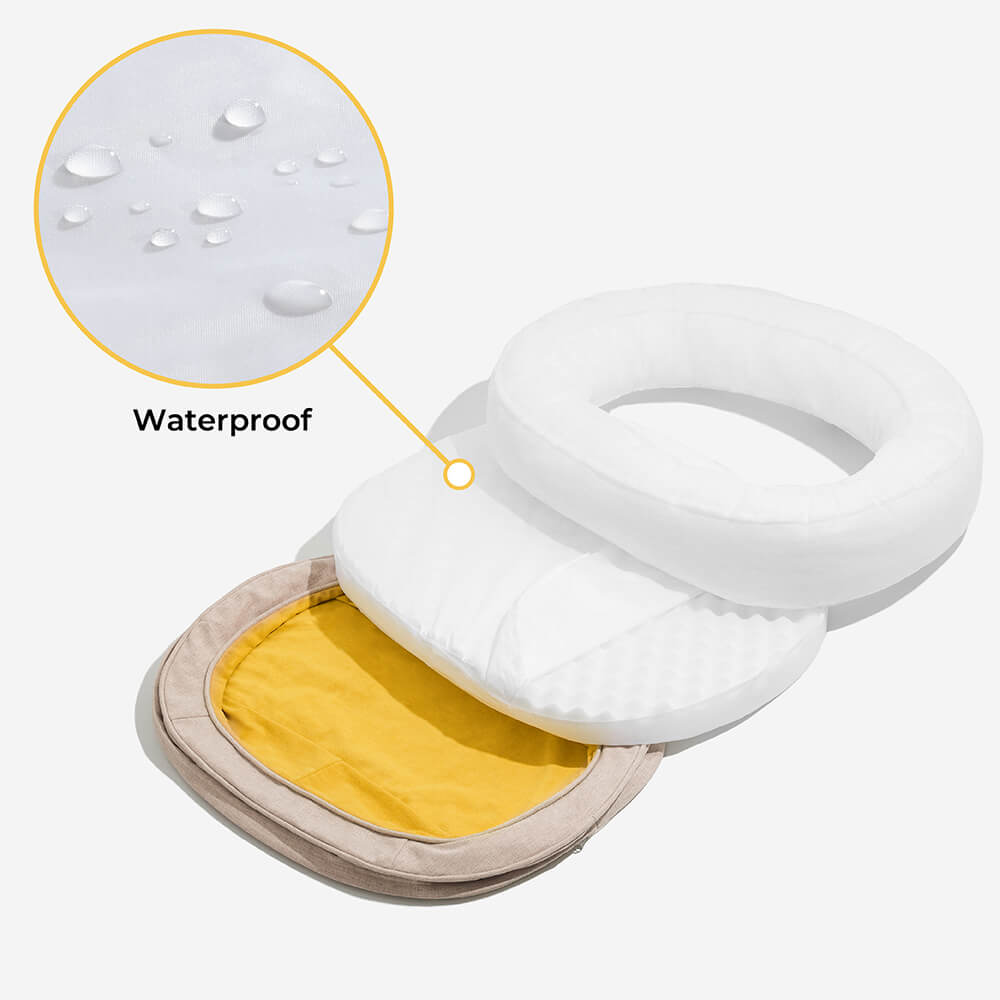 Lit Donut Moelleux pour Chien | Rembourrage 3D, Enveloppant, Lavable, Toutes Tailles