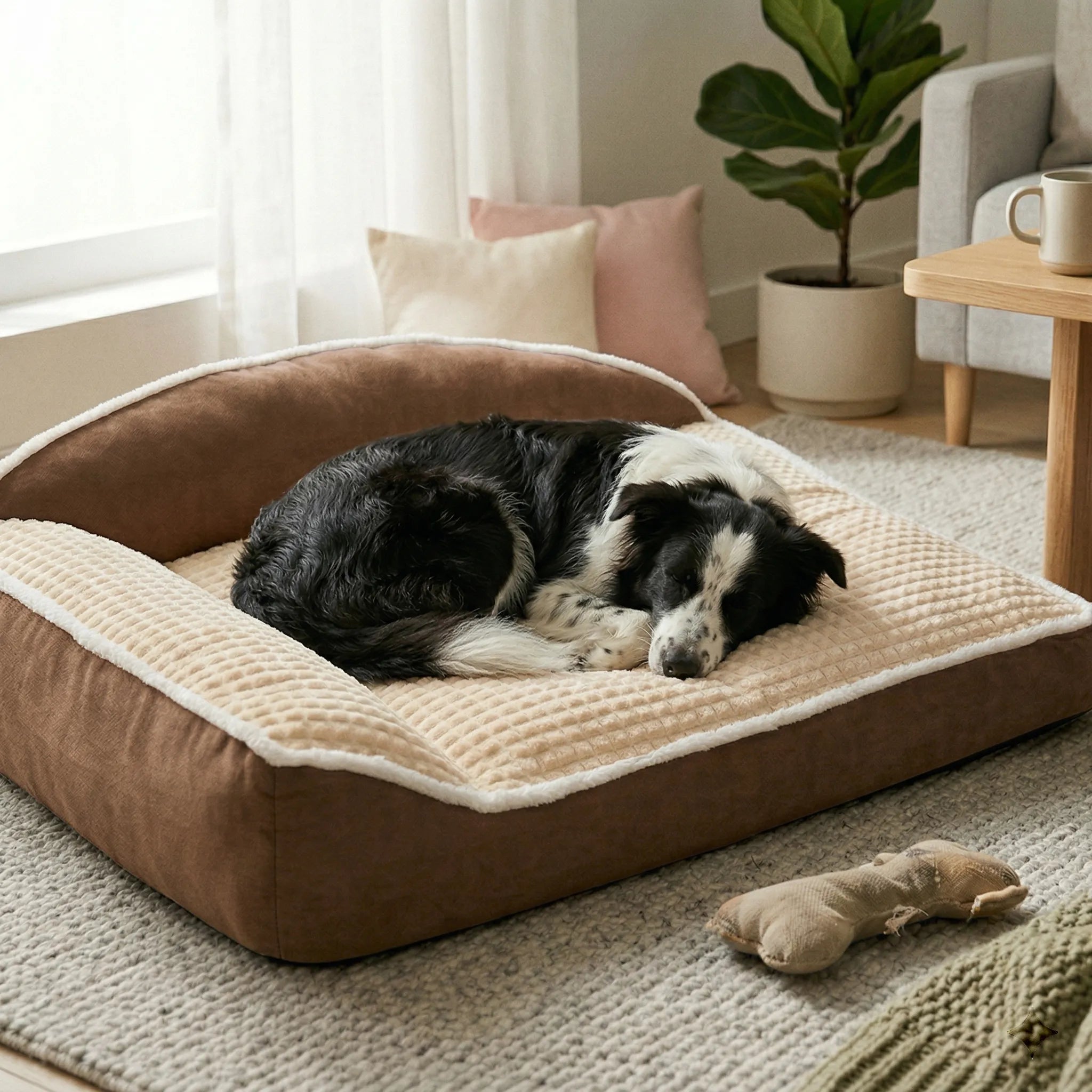 Lit Orthopédique Mémoire de Forme pour Chien | Coussin Anti-Dérapant & Lavable