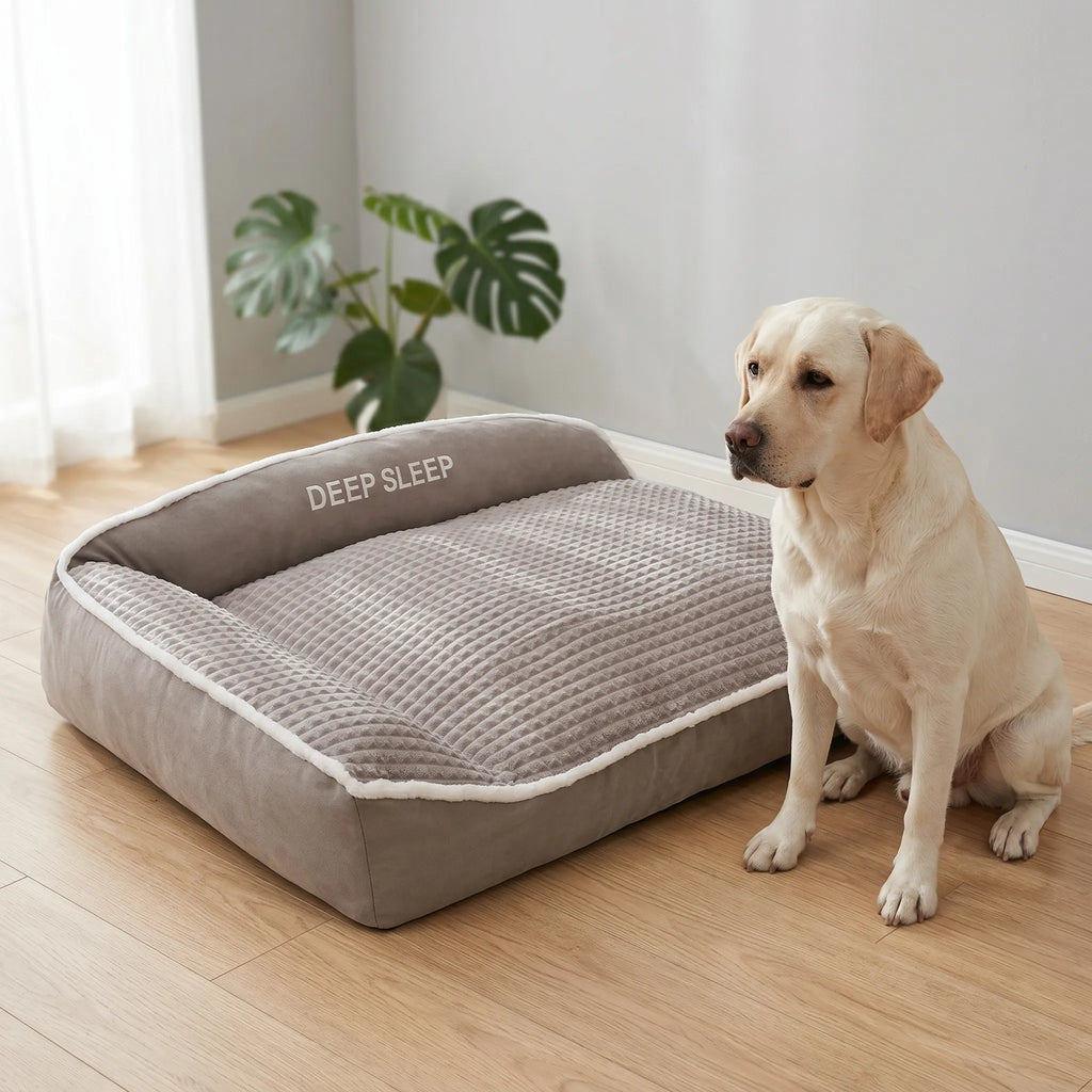 Lit Orthopédique Mémoire de Forme pour Chien | Coussin Anti-Dérapant & Lavable