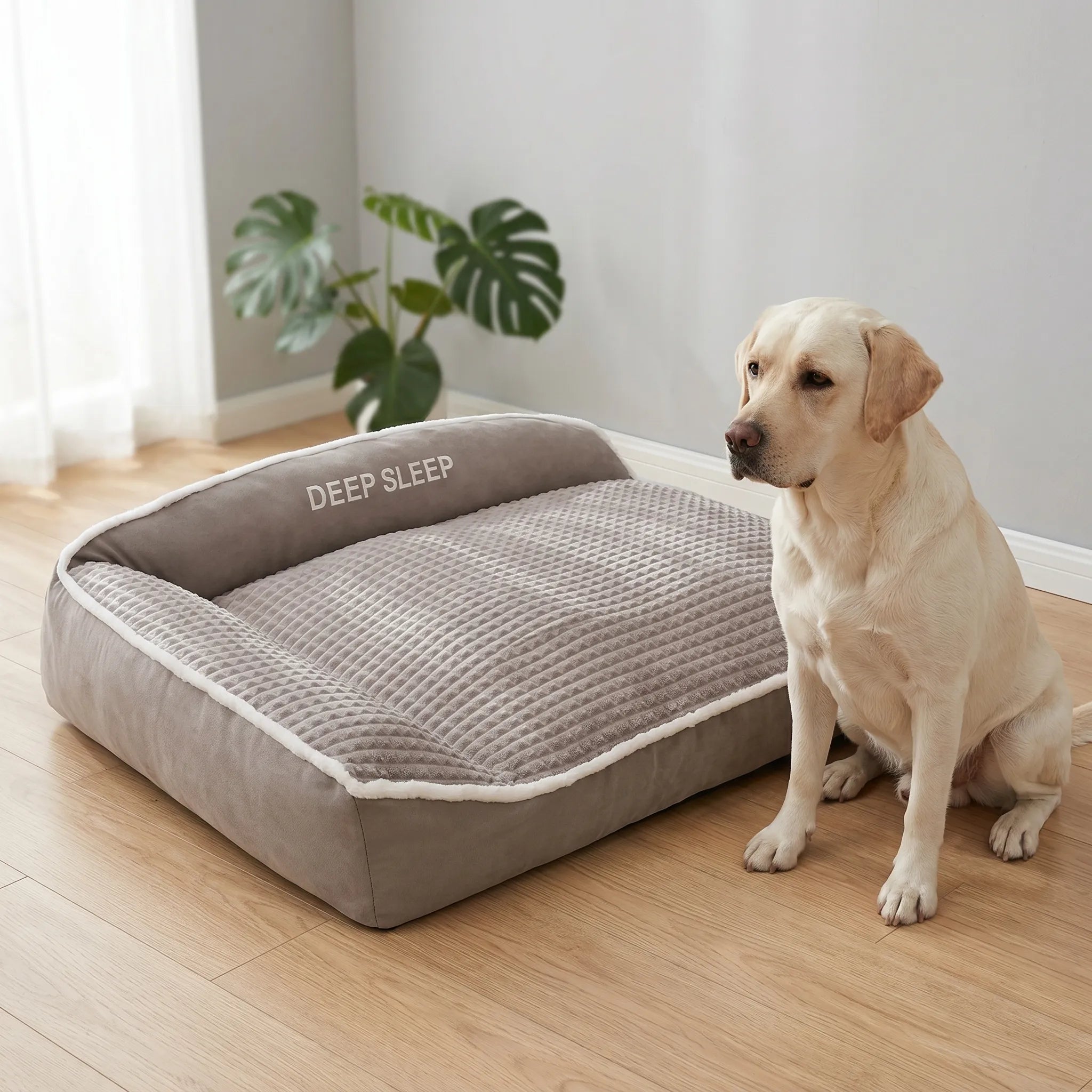 Lit Orthopédique Mémoire de Forme pour Chien | Coussin Anti-Dérapant & Lavable