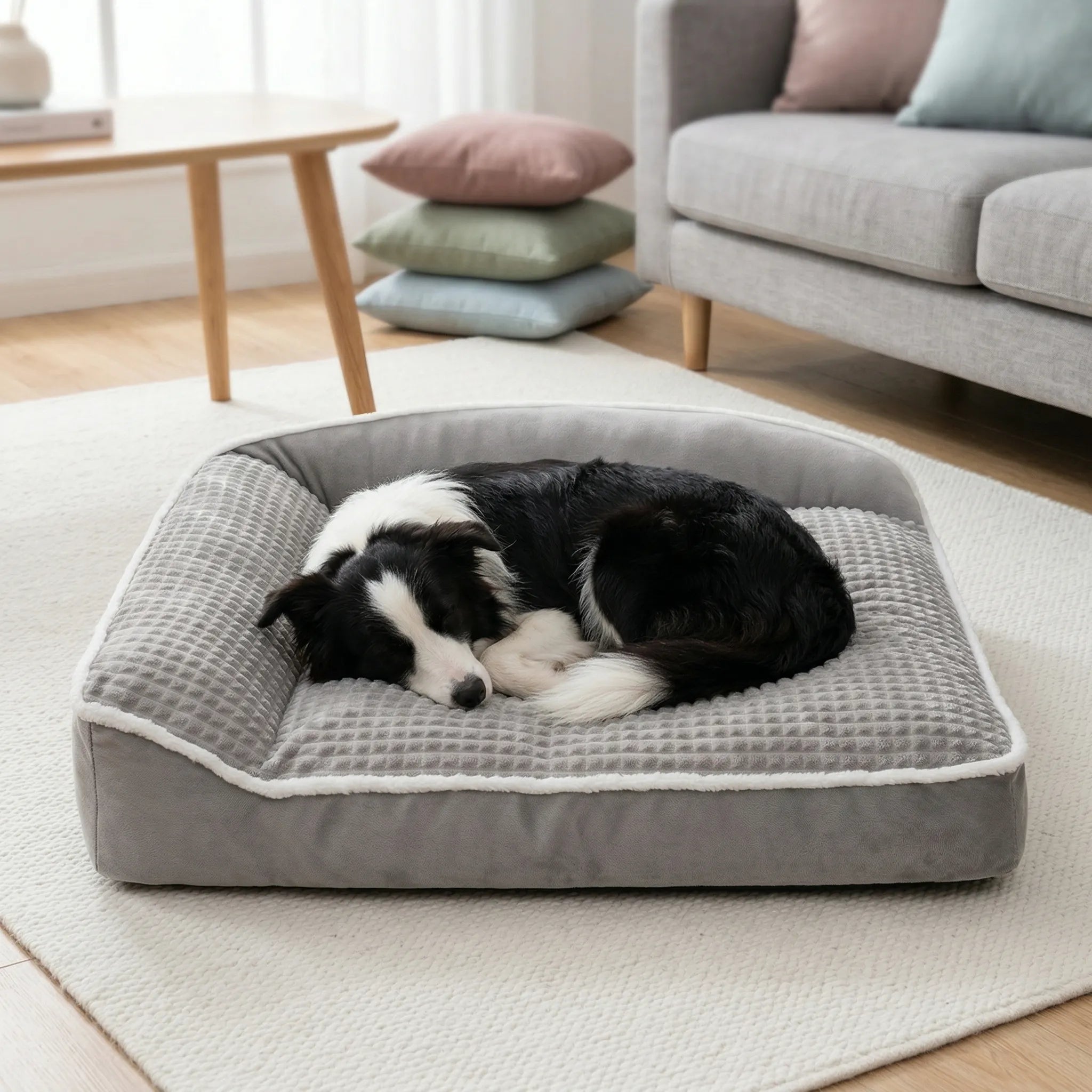 Lit Orthopédique Mémoire de Forme pour Chien | Coussin Anti-Dérapant & Lavable