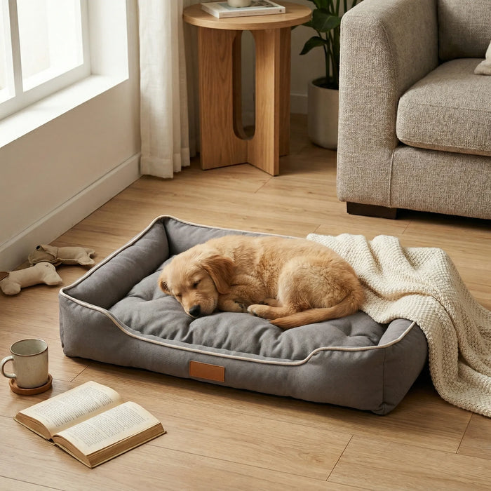 Lit orthopédique imperméable pour chien en toile Oxford résistante, adapté à toutes les saisons