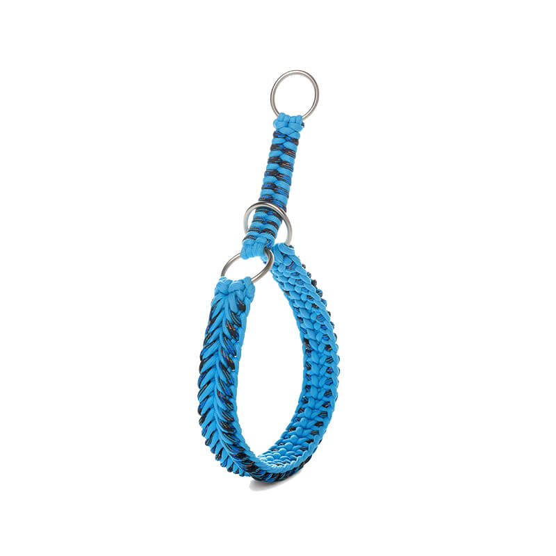 Collier Phosphorescent Tressé Main Grand Chien | Anti-Traction, Visible la Nuit, Nylon Renforcé, S à 2XL