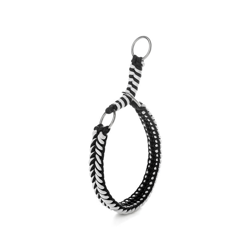 Collier Phosphorescent Tressé Main Grand Chien | Anti-Traction, Visible la Nuit, Nylon Renforcé, S à 2XL