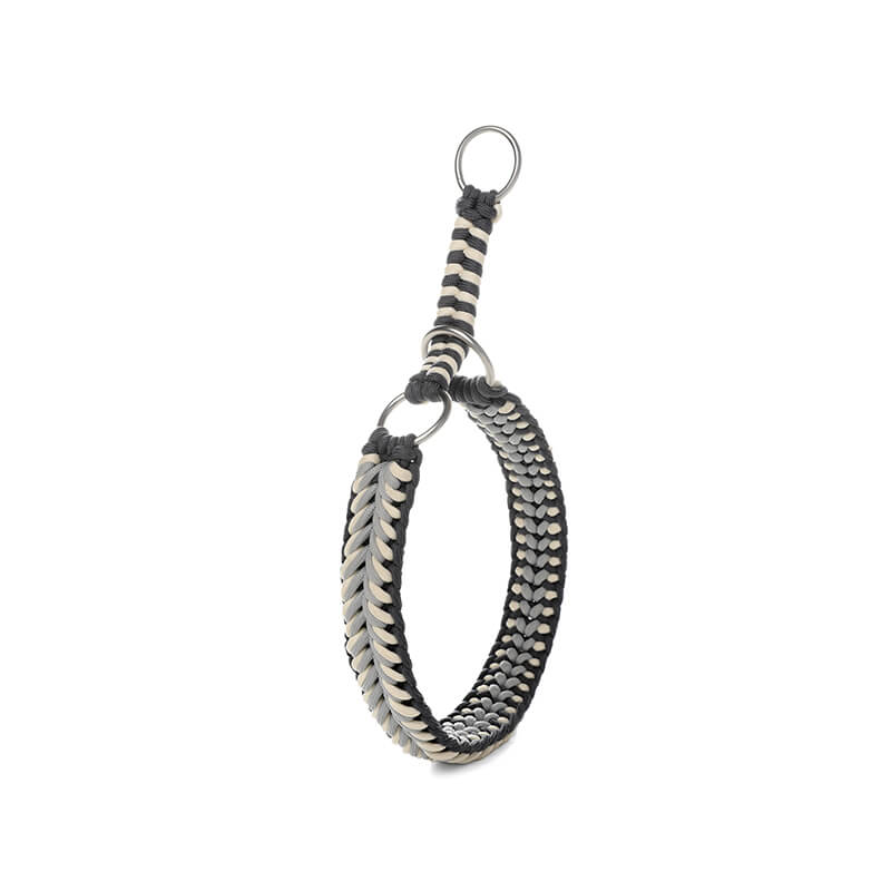 Collier Phosphorescent Tressé Main Grand Chien | Anti-Traction, Visible la Nuit, Nylon Renforcé, S à 2XL