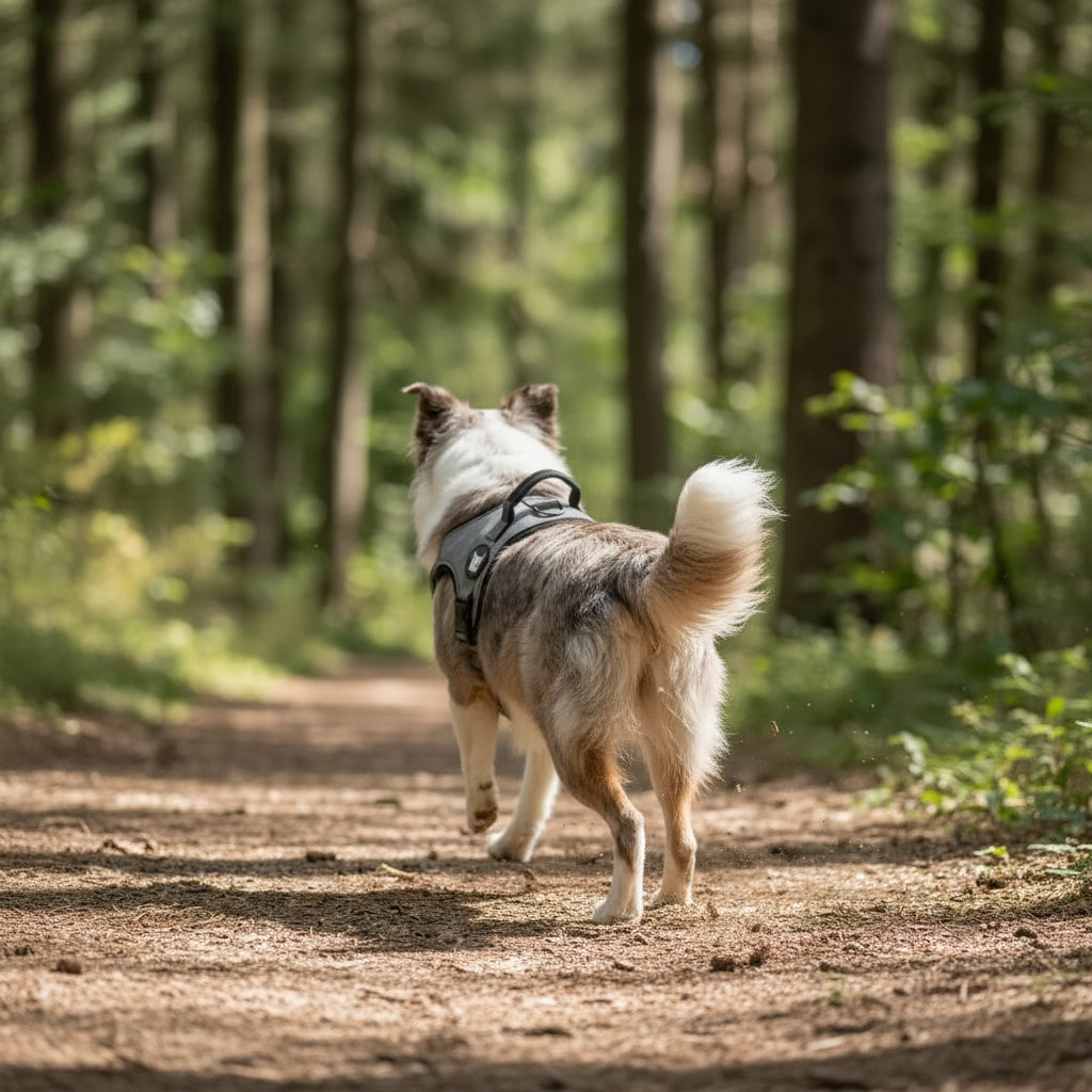 harnais pour chien avec renforts rembourres et sangle principale ajustable