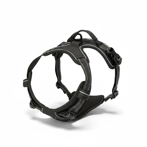 harnais pour chien avec structure rigide partielle et sangles reglables