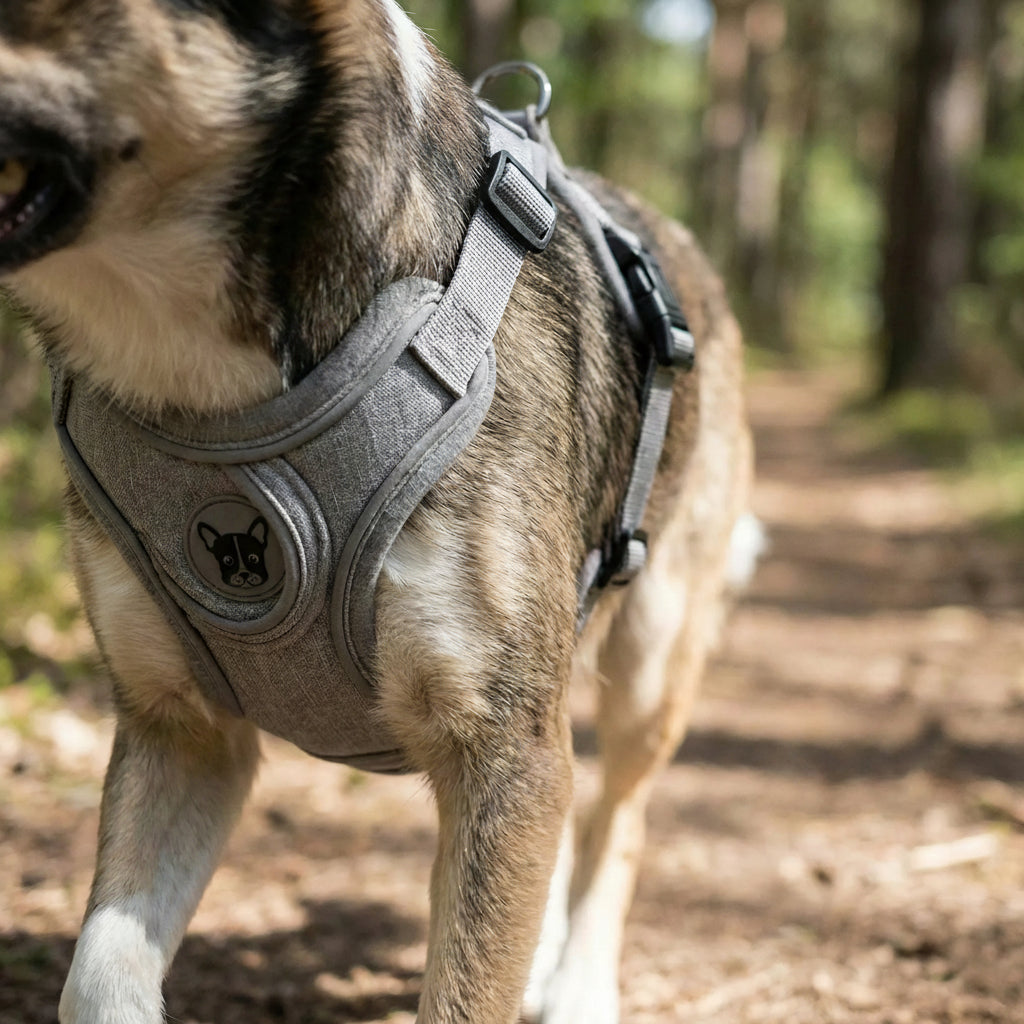 harnais pour chien au design leger avec systeme d’attache frontal et dorsal