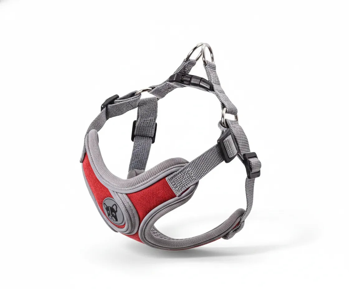 harnais pour chien avec stabilisateurs lateraux et clips solides