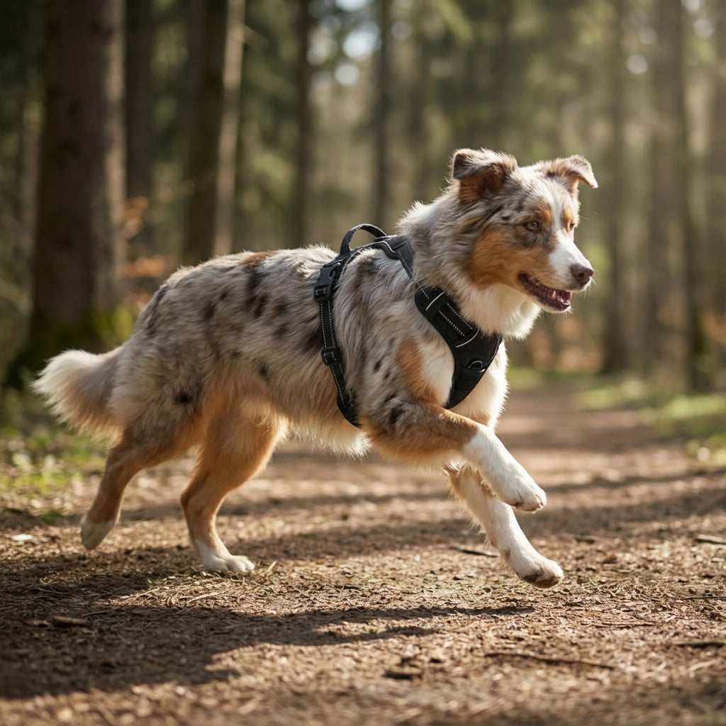 harnais pour chien avec armature souple, points d’attache et ajustements multiples