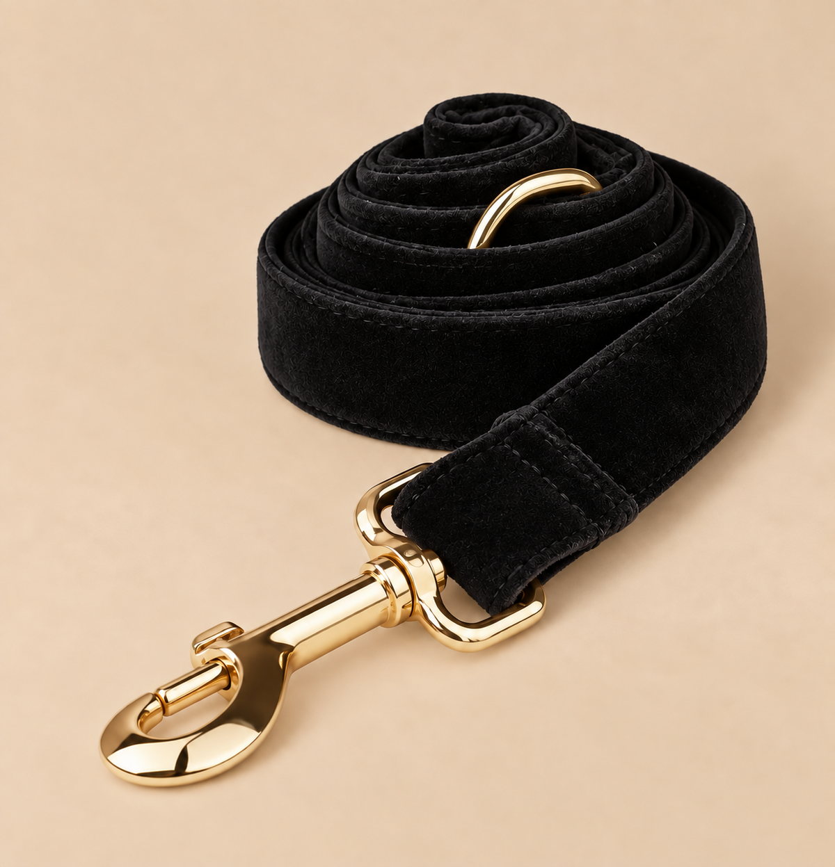 Laisse pour Chien Velvet Noir | 1,50 m, Assortie Collier & Harnais