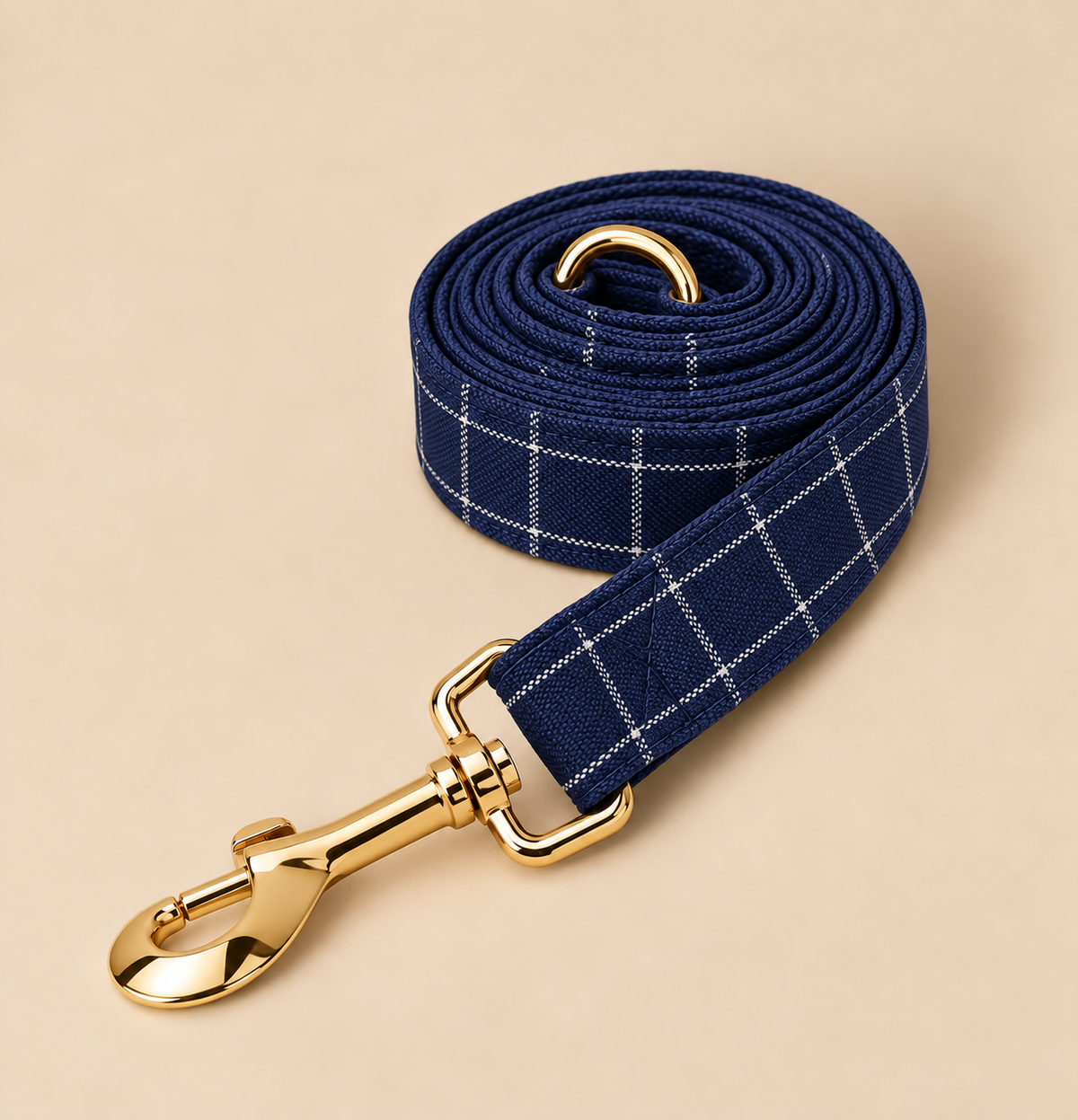 Laisse pour Chien Soho Carreaux Bleu Marine | 1,50 m, Assortie Collier & Harnais
