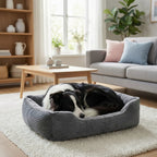 lit pour chien avec matelassage dense et contours releves