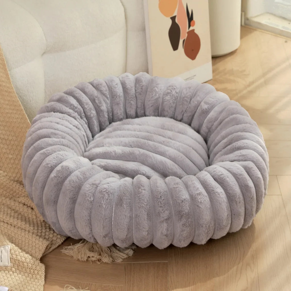 Panier rond pour chien chaleur naturelle coton
