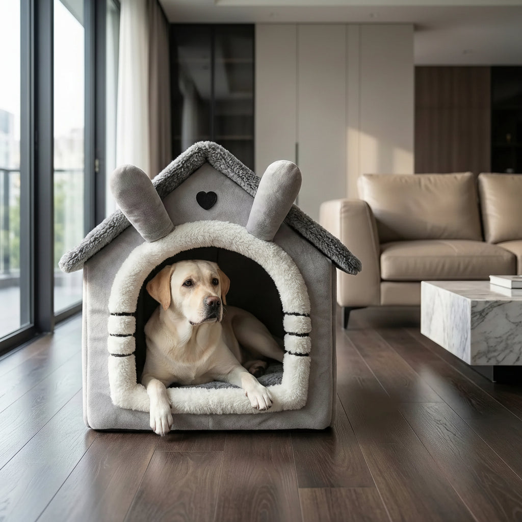 niche pour chien avec structure stable et revetement moelleux