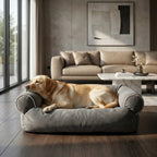 panier pour chien avec dossier et deux accoudoirs matelasses