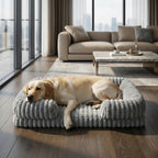 panier pour chien rectangulaire avec bords enveloppants et fond regulier