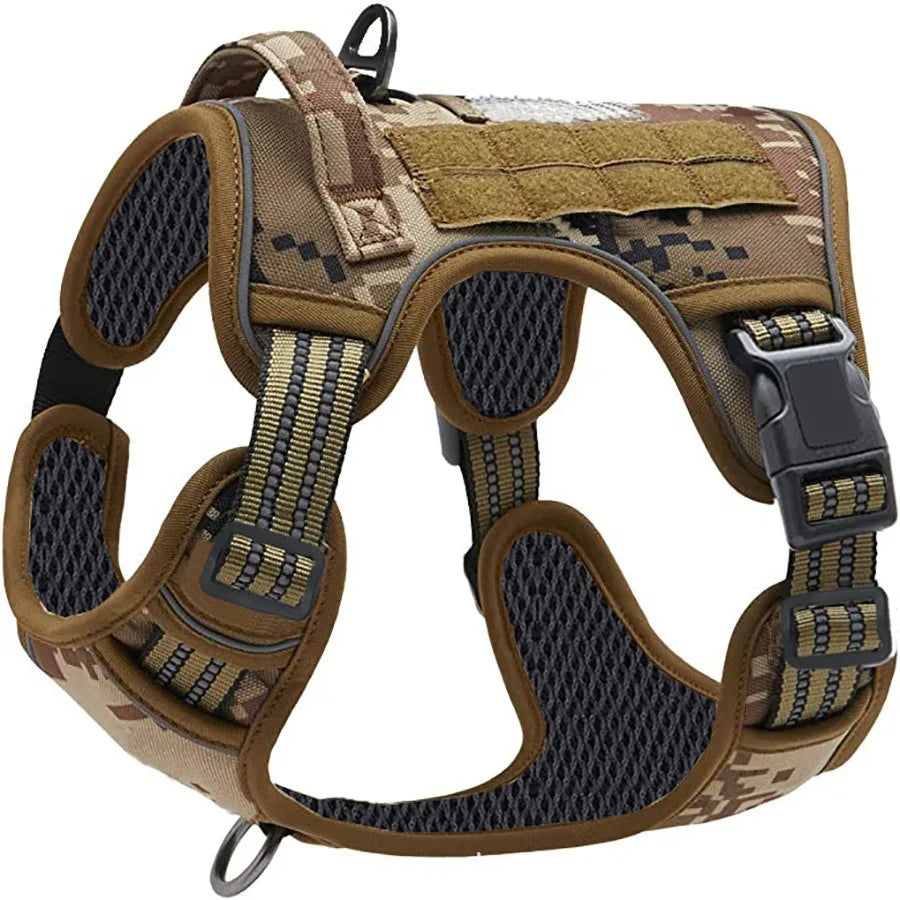 Harnais Cuir Premium pour Chien | Poignée de Maintien, Réglable, Élégant & Résistant, Moyen & Grand Chien