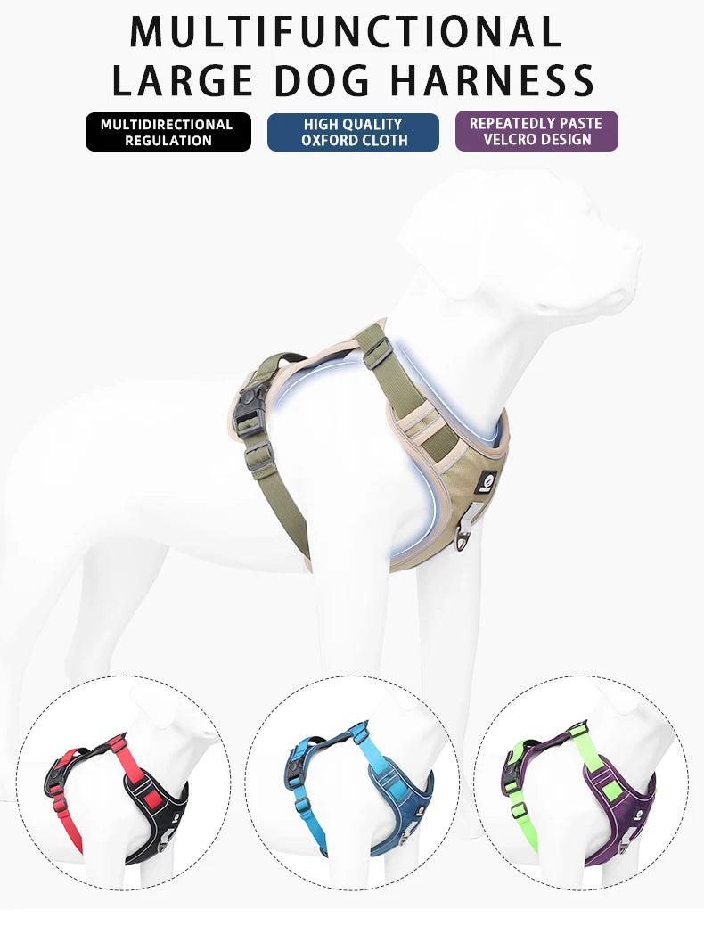 Harnais Imperméable Oxford pour Chien | Anti-Traction, Réfléchissant, Toutes Saisons, Pluie & Boue