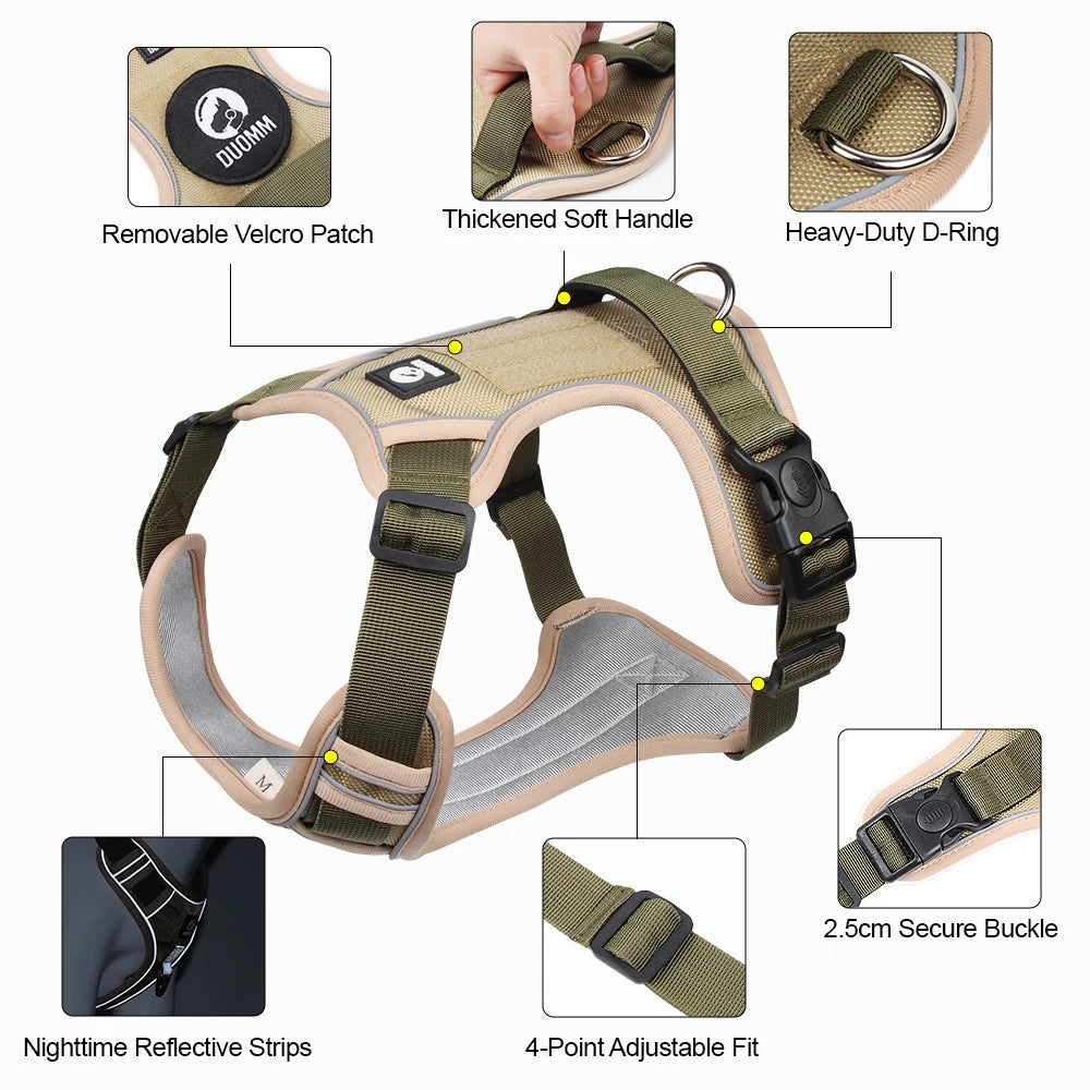 Harnais Imperméable Oxford pour Chien | Anti-Traction, Réfléchissant, Toutes Saisons, Pluie & Boue