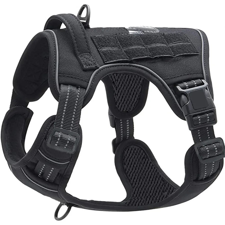 Harnais Cuir Premium pour Chien | Poignée de Maintien, Réglable, Élégant & Résistant, Moyen & Grand Chien