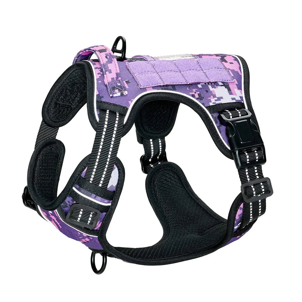 Harnais Tactique Anti-Traction pour Chien | Style Militaire, Poignée de Contrôle, Réfléchissant, Randonnée & Sport