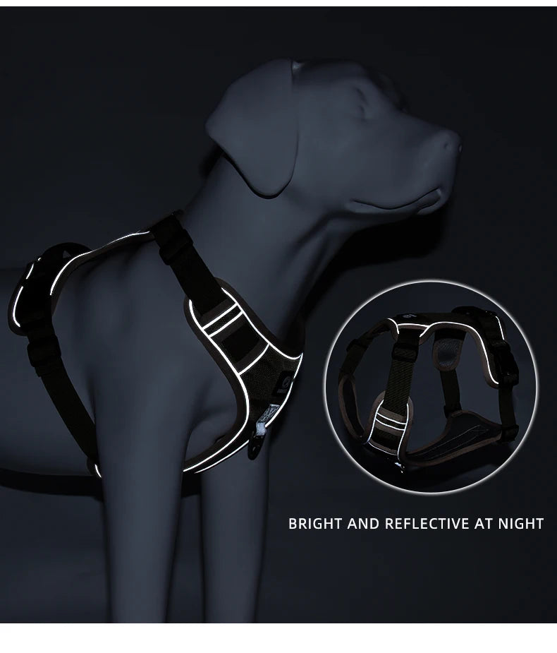 Harnais Imperméable Oxford pour Chien | Anti-Traction, Réfléchissant, Toutes Saisons, Pluie & Boue