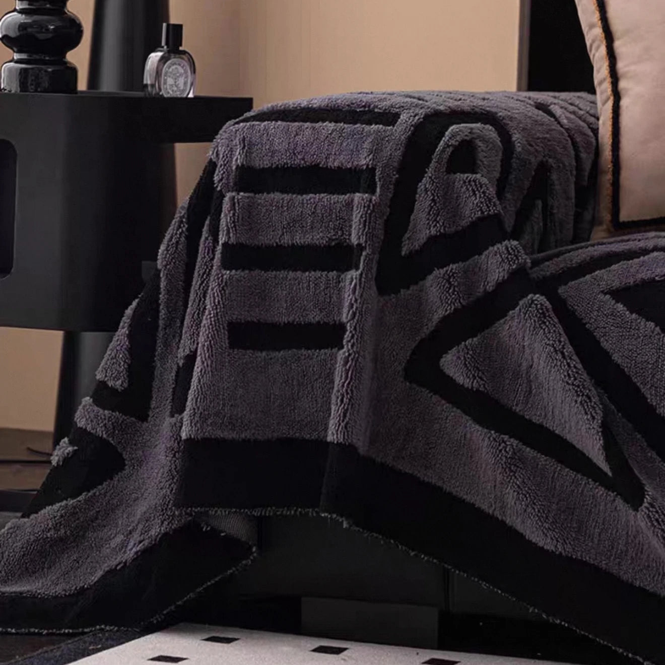 Housse jeté de canapé polaire boho pour chien