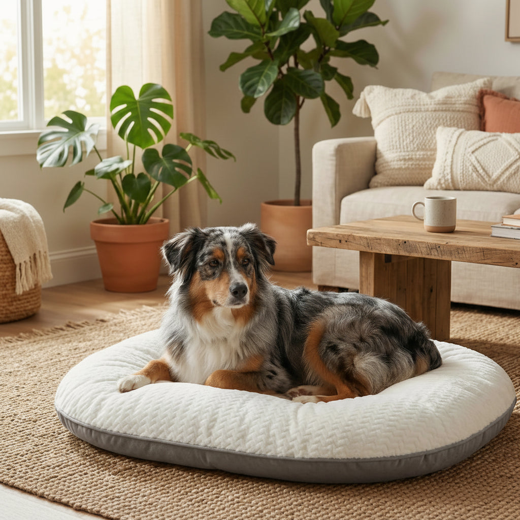 tapis pour chien avec surface gonflee et base lisse