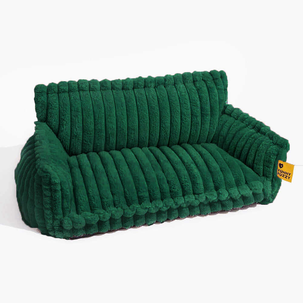 Sofa Orthopédique Best-Seller avec Appui-Tête pour Chien | Mousse Gaufrée, Fausse Fourrure, 8 Coloris