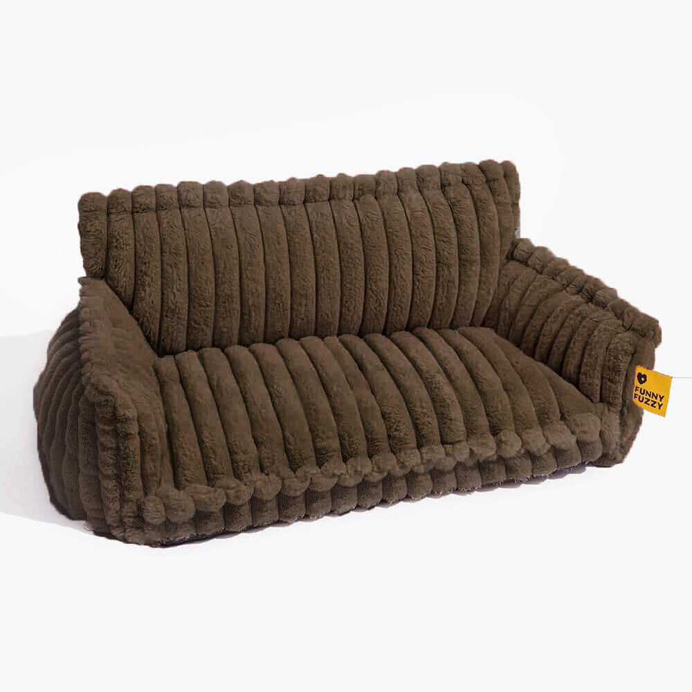 Sofa Moelleux Double Accoudoir pour Chien | Fausse Fourrure, Soutien Articulaire, 8 Coloris