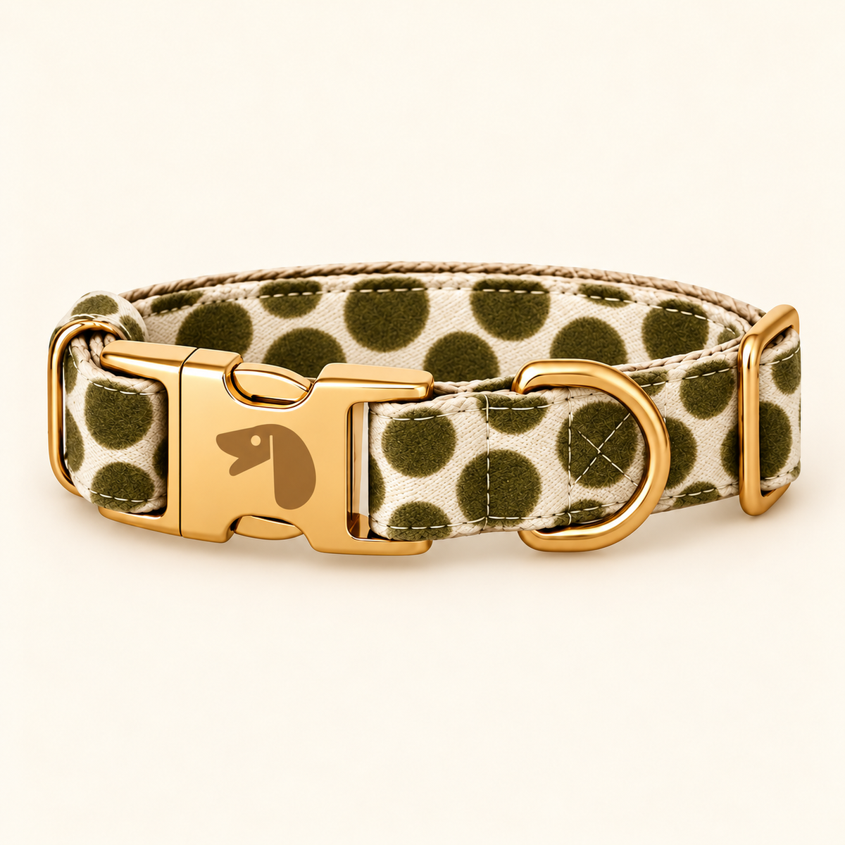 Collier pour Chien Signature Pois Verts | Réglable S à L, Assorti Laisse & Harnais