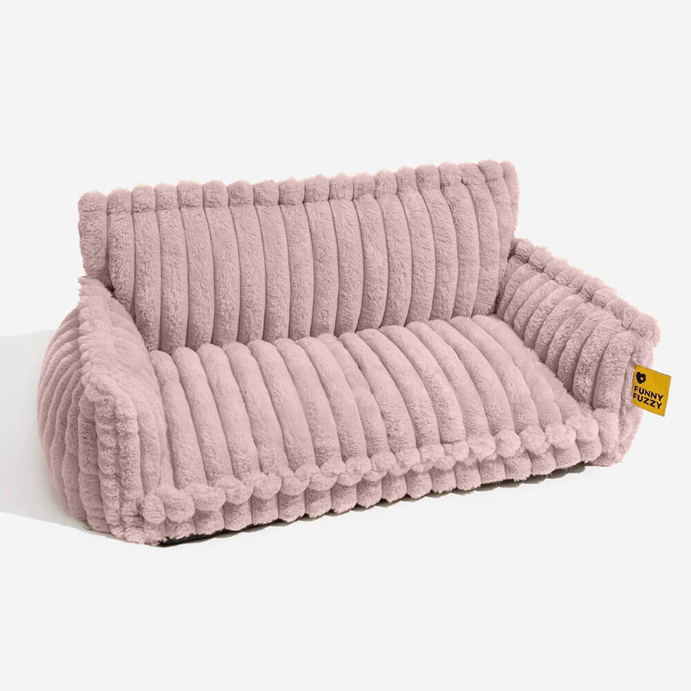 Sofa Orthopédique Best-Seller avec Appui-Tête pour Chien | Mousse Gaufrée, Fausse Fourrure, 8 Coloris
