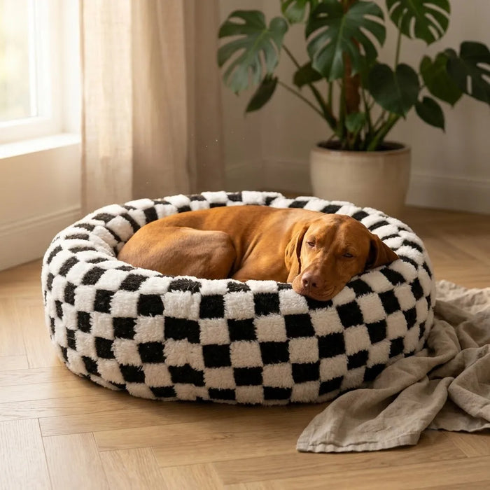 Panier Rond Chien Bords Surélevés | Lavable Machine, Toutes Tailles, Golden & Labrador