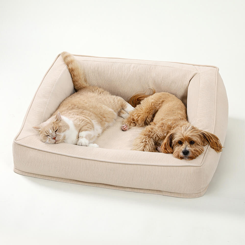 Sofa Orthopédique avec Coussins pour Chien | Mousse Haute Densité, Antidérapant, Seniors & Arthrose