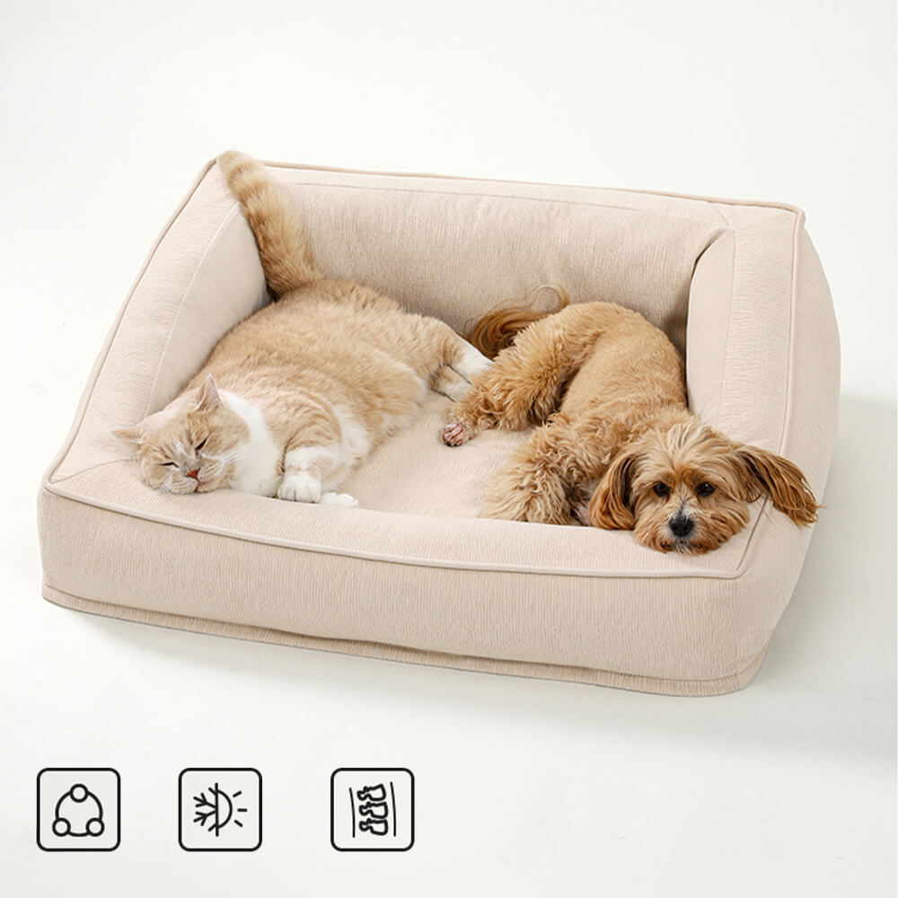 Sofa Orthopédique avec Coussins pour Chien | Mousse Haute Densité, Antidérapant, Seniors & Arthrose