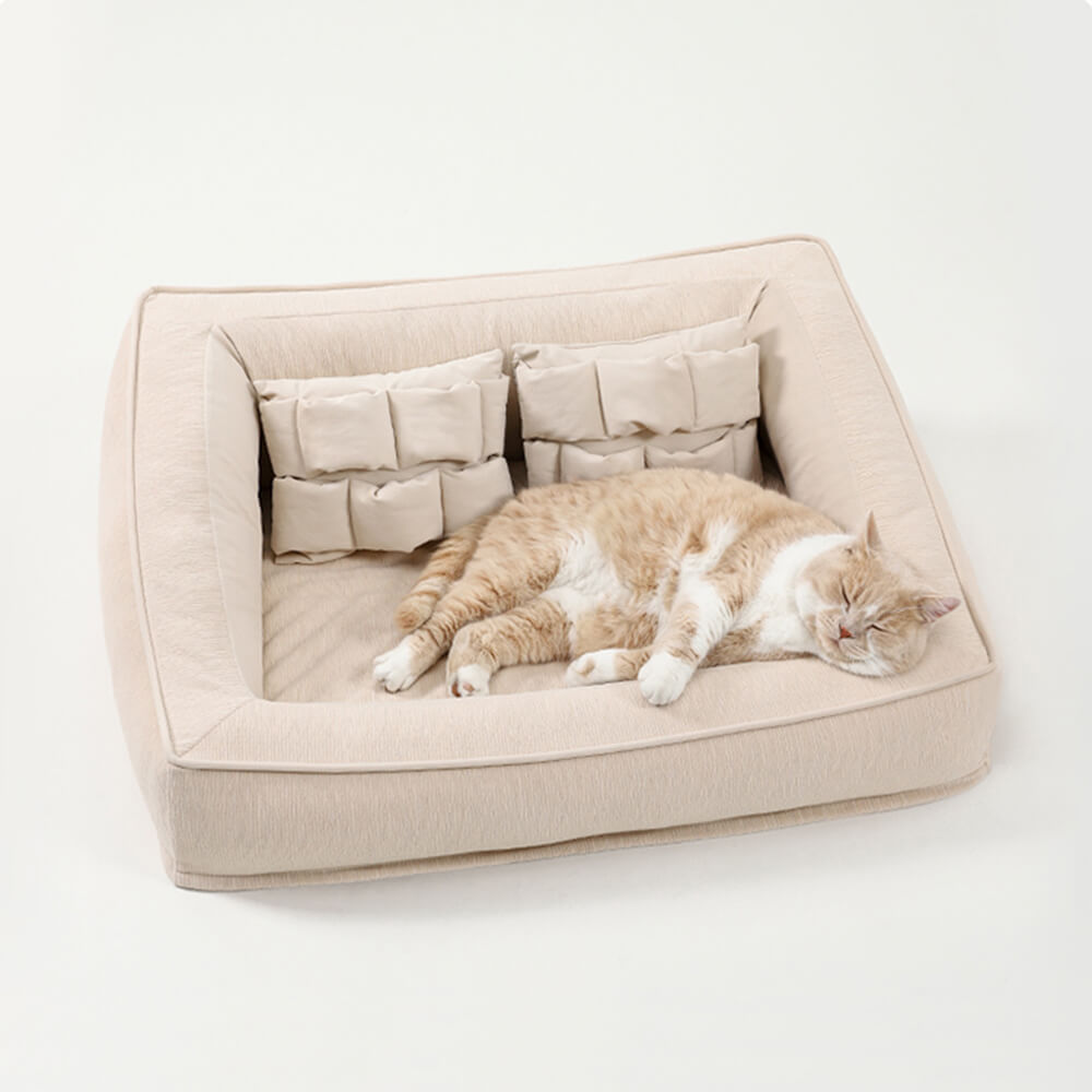 Sofa Orthopédique avec Coussins pour Chien | Mousse Haute Densité, Antidérapant, Seniors & Arthrose