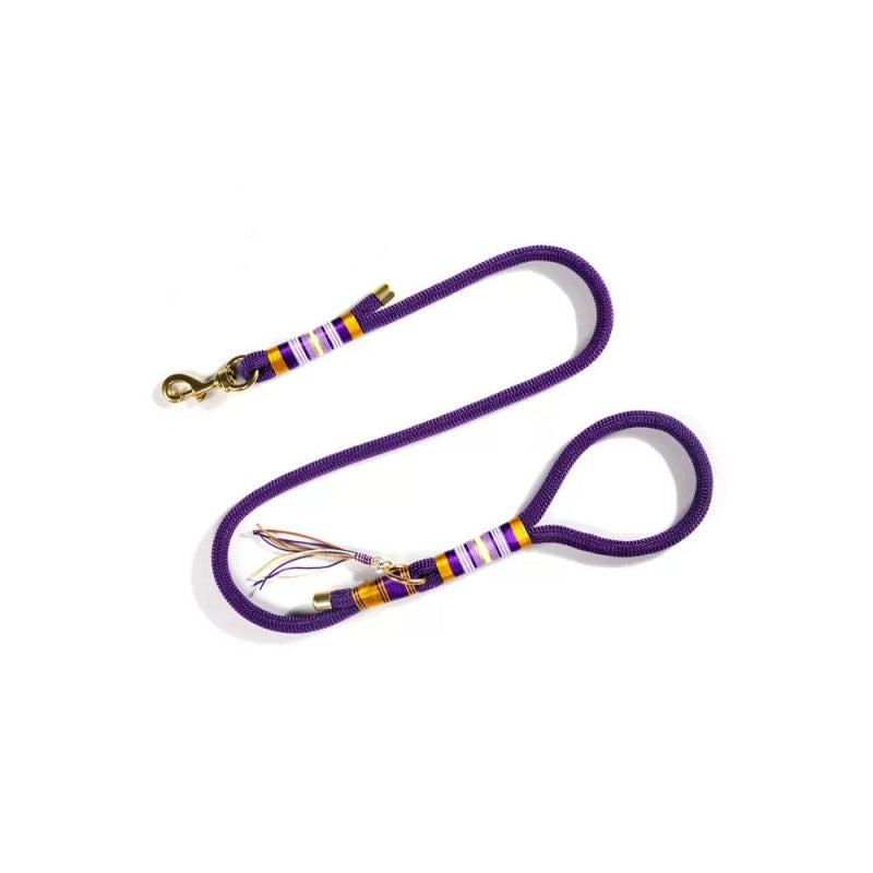 Laisse Éducation Corde Tressée Main Chien | Anti-Traction, Nylon Résistant, Mousqueton Métal, 3 Coloris
