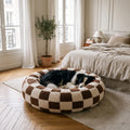 Border Collie dans le grand format du panier anti-stress damier chocolat
