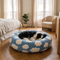Border Collie dans le grand format du panier anti-stress bleu à motif nuages
