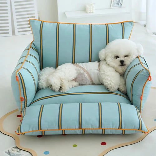 Panier coton anti-stress pour chien, coloris bleu