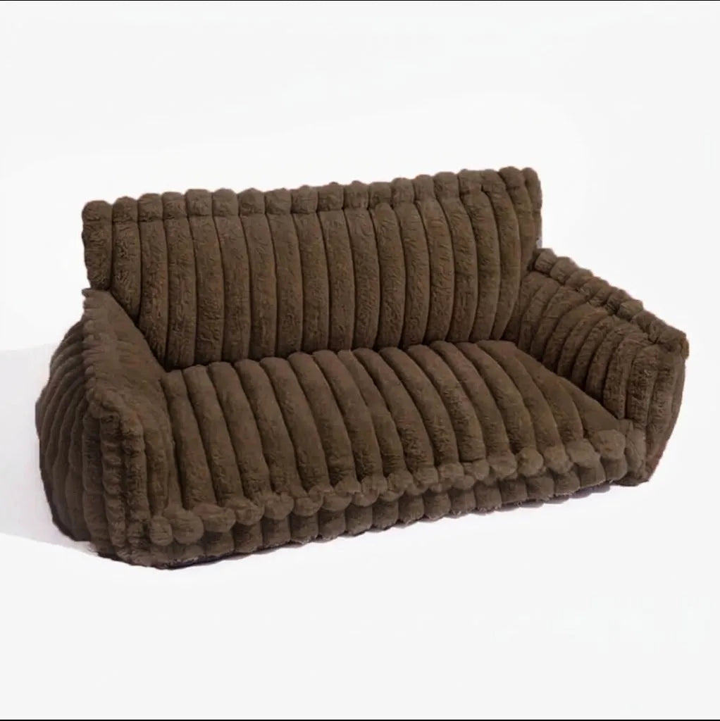 Sofa orthopédique pour chien avec appui-tête - détail des coutures et finitions