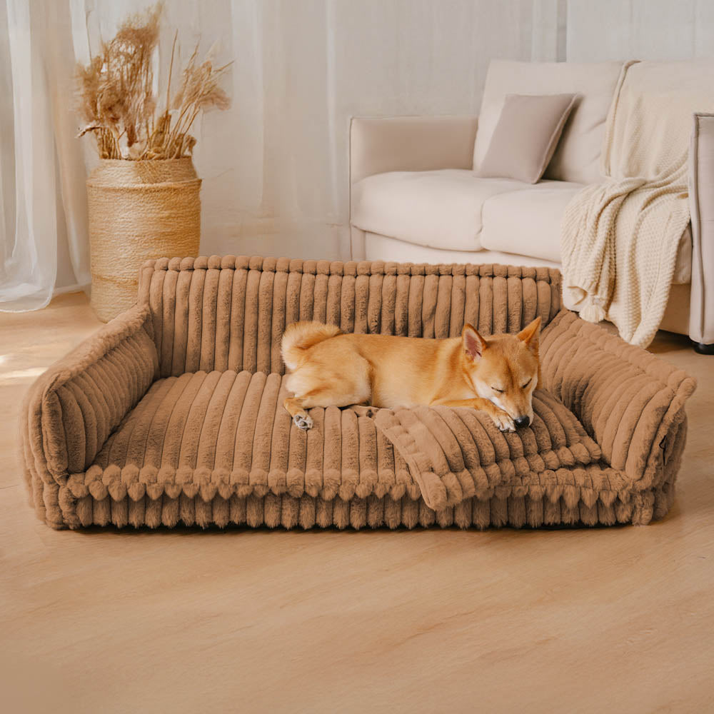 Sofa orthopédique pour chien avec appui-tête - vue complète du produit
