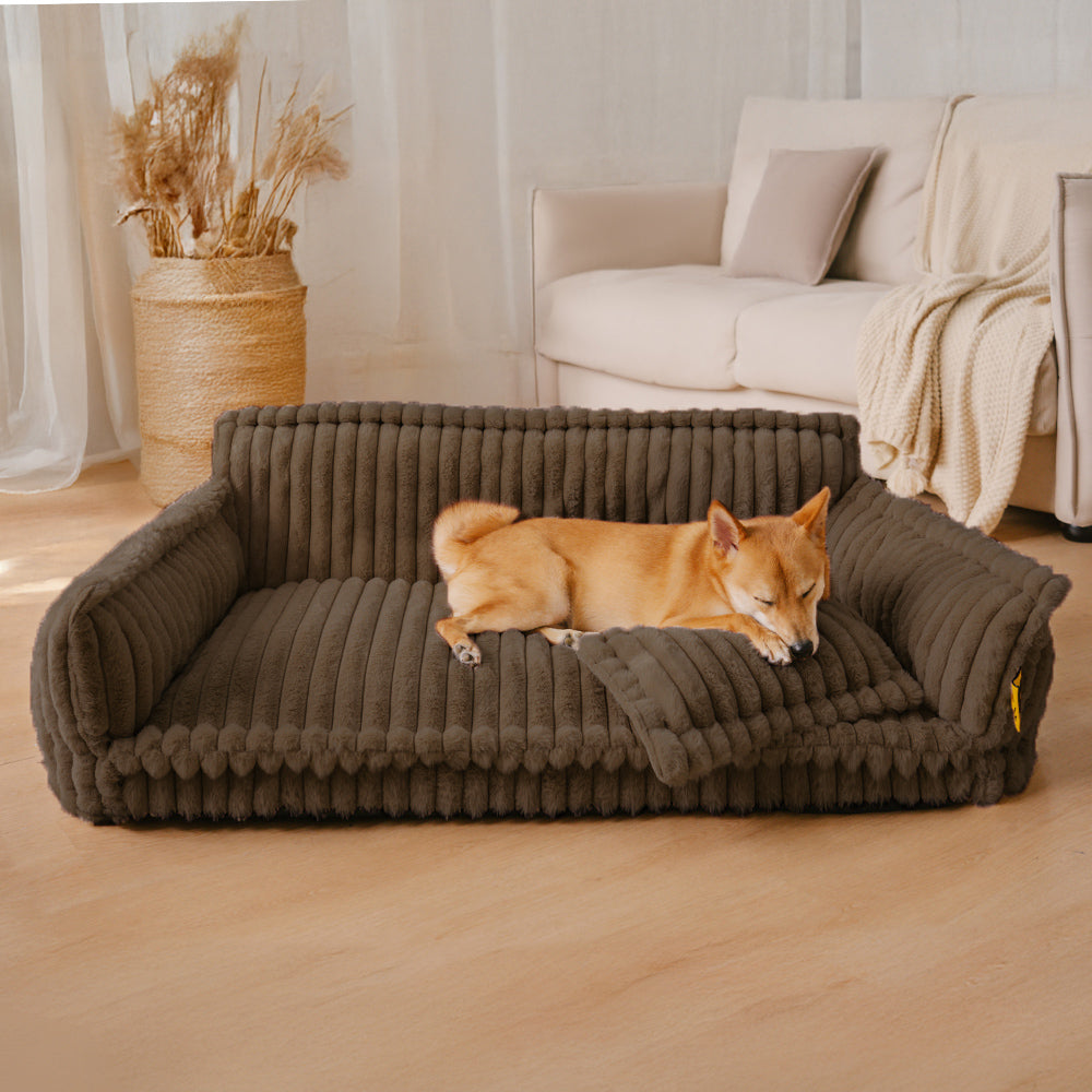 Sofa orthopédique pour chien - texture fausse fourrure douce