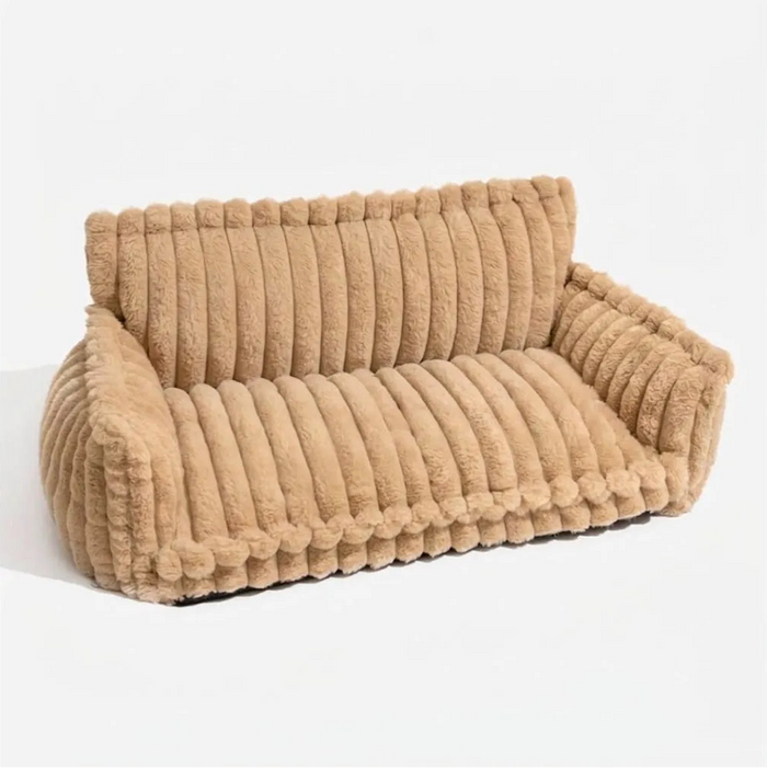 Sofa Moelleux Double Accoudoir pour Chien | Fausse Fourrure, Soutien Articulaire, 8 Coloris